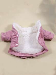 Abrigo para mascota con parche de letra - Rosa - Ver 4