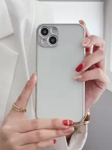 コントラストフレーム マット スマホケース - シルバー - チェックする 1
