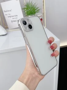 コントラストフレーム マット スマホケース - シルバー - チェックする 2