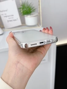 コントラストフレーム マット スマホケース - シルバー - チェックする 3