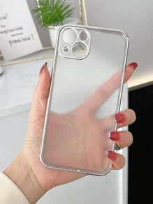 コントラストフレーム マット スマホケース - シルバー - チェックする 4