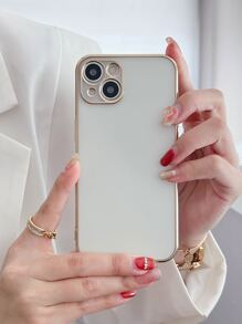 Fundas básicas para teléfono, funda de teléfono lisa compatible con iPhone 11, iPhone 13, iPhone 14 Pro Max - Dorado - Ver 1