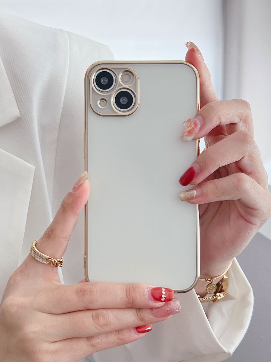 Fundas básicas para teléfono, funda de teléfono lisa compatible con iPhone 11, iPhone 13, iPhone 14 Pro Max - Dorado - Ver 1