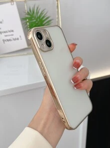Fundas básicas para teléfono, funda de teléfono lisa compatible con iPhone 11, iPhone 13, iPhone 14 Pro Max - Dorado - Ver 2
