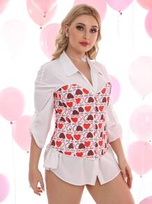 Corsé con estampado de corazón - Multicolor - Ver 6