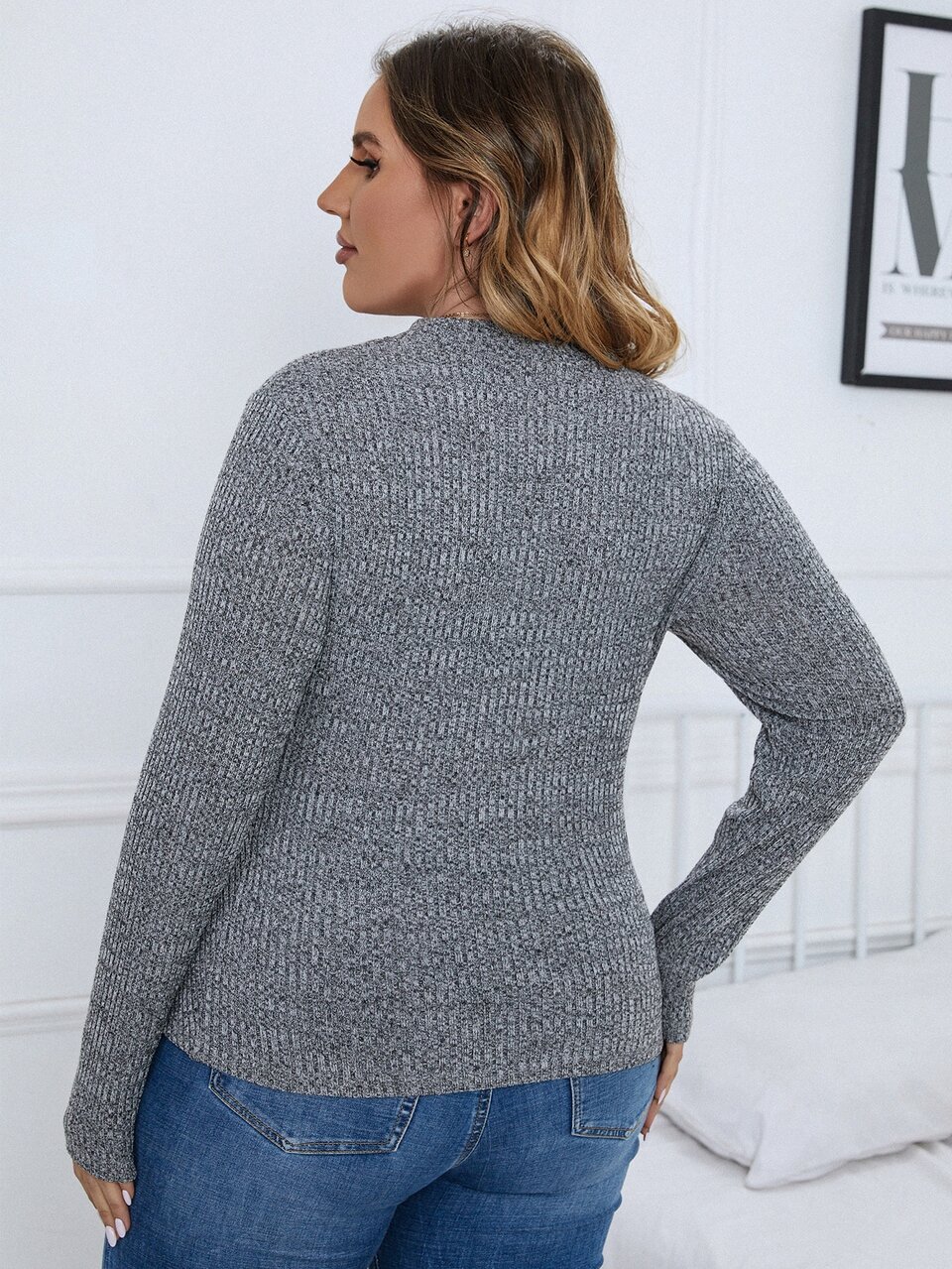 Plus Marled Knit Tee