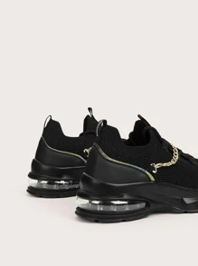 CUCCOO BASICS Chain Decor Knit Running Shoes