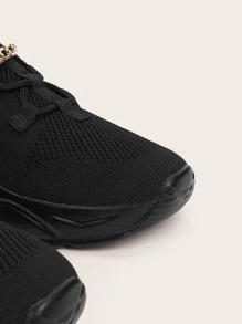 CUCCOO BASICS Chain Decor Knit Running Shoes