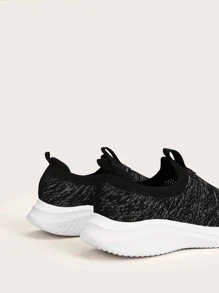 Cuccoo Knit Detail Breathable Running Shoes - Black - View 5