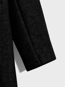 Manfinity Homme Men Dual Pocket Lapel Collar Overcoat - Black - View 5