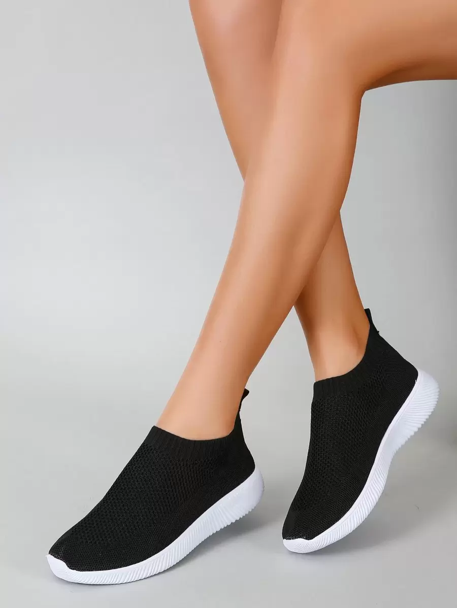 Women's New Fabric Shoes, Shallow Casual Versatile Sports Sneakers - Black - View 1