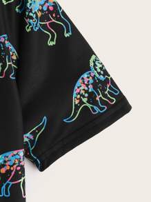 SHEIN Boys Cartoon Graphic Round Neck T-Shirt - Multicolor - View 4