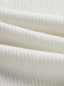 Manfinity VCAY Jersey de cuello alto acanalado de punto para hombre, para otoño e invierno - Blanco - Ver 4