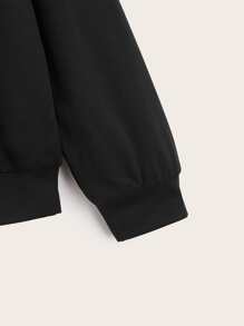 SHEIN Boys Letter Graphic Pullover - Black - View 4