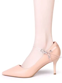 1pair Buckle Design Detachable Shoe Straps - Clear - View 3