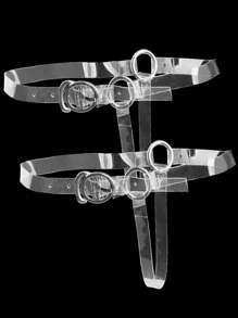 1pair Buckle Design Detachable Shoe Straps - Clear - View 4