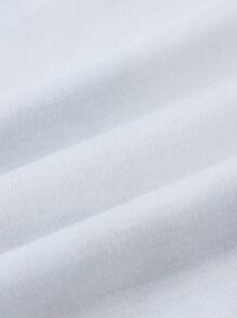 Manfinity Hombres Camiseta con estampado de slogan y dibujos animados - Blanco - Ver 3