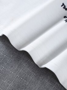 Manfinity Hombres Camiseta con estampado de slogan y dibujos animados - Blanco - Ver 4