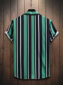 Manfinity Áo sơ mi Nam Nút phía trước Sọc Sẵn sàng - Nhiều màu - Xem 2