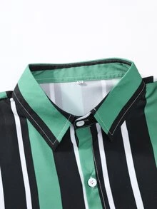 Manfinity Áo sơ mi Nam Nút phía trước Sọc Sẵn sàng - Nhiều màu - Xem 6