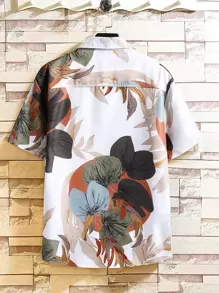 Manfinity RSRT Men Random Leaf Print Shirt Without Tee - Multicolor - View 2