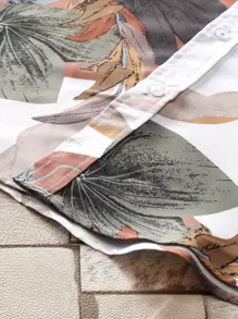 Manfinity RSRT Men Random Leaf Print Shirt Without Tee - Multicolor - View 3