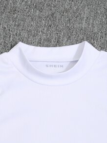 INAWLY Top tank unicolor de cuello alto - Blanco - Ver 5