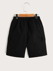 SHEIN 男孩補丁細節翻蓋口袋短褲