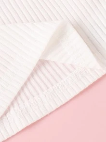 嬰兒螺紋針織吊帶短上衣和奶牛圖案腰帶闊腿褲 - 彩色 - 查看 4