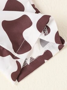 嬰兒螺紋針織吊帶短上衣和奶牛圖案腰帶闊腿褲 - 彩色 - 查看 6