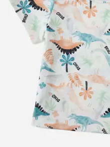 SHEIN Leap Crew 年輕男孩3入組字母與恐龍圖案t恤 - 彩色 - 查看 4