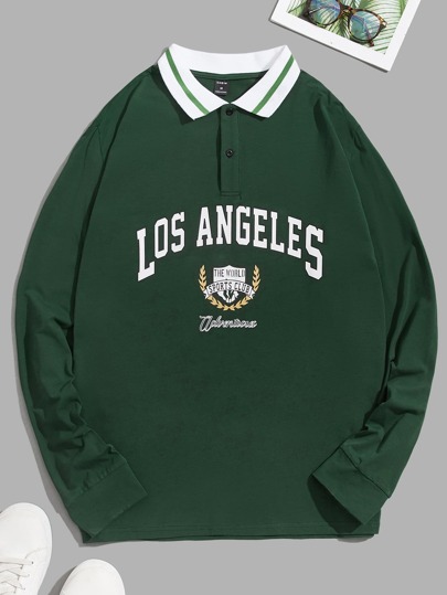 Guys Logo & Letter Graphic Polo Shirt