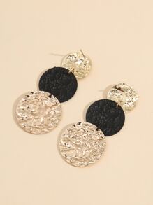 Hoa tai thả kim loại ba vòng - Nhiều màu - Xem 2