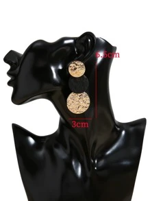 Hoa tai thả kim loại ba vòng - Nhiều màu - Xem 3