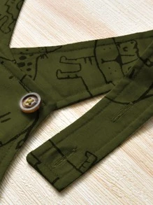 Đứa bé trai Áo phông trơn & Đồ họa Hoạt hình Romper tổng thể - Nhiều màu - Xem 3