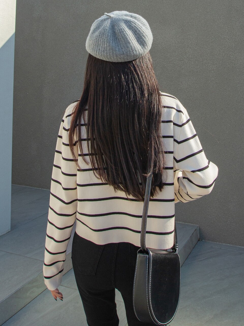 Stripe Pattern Button Front Cardigan