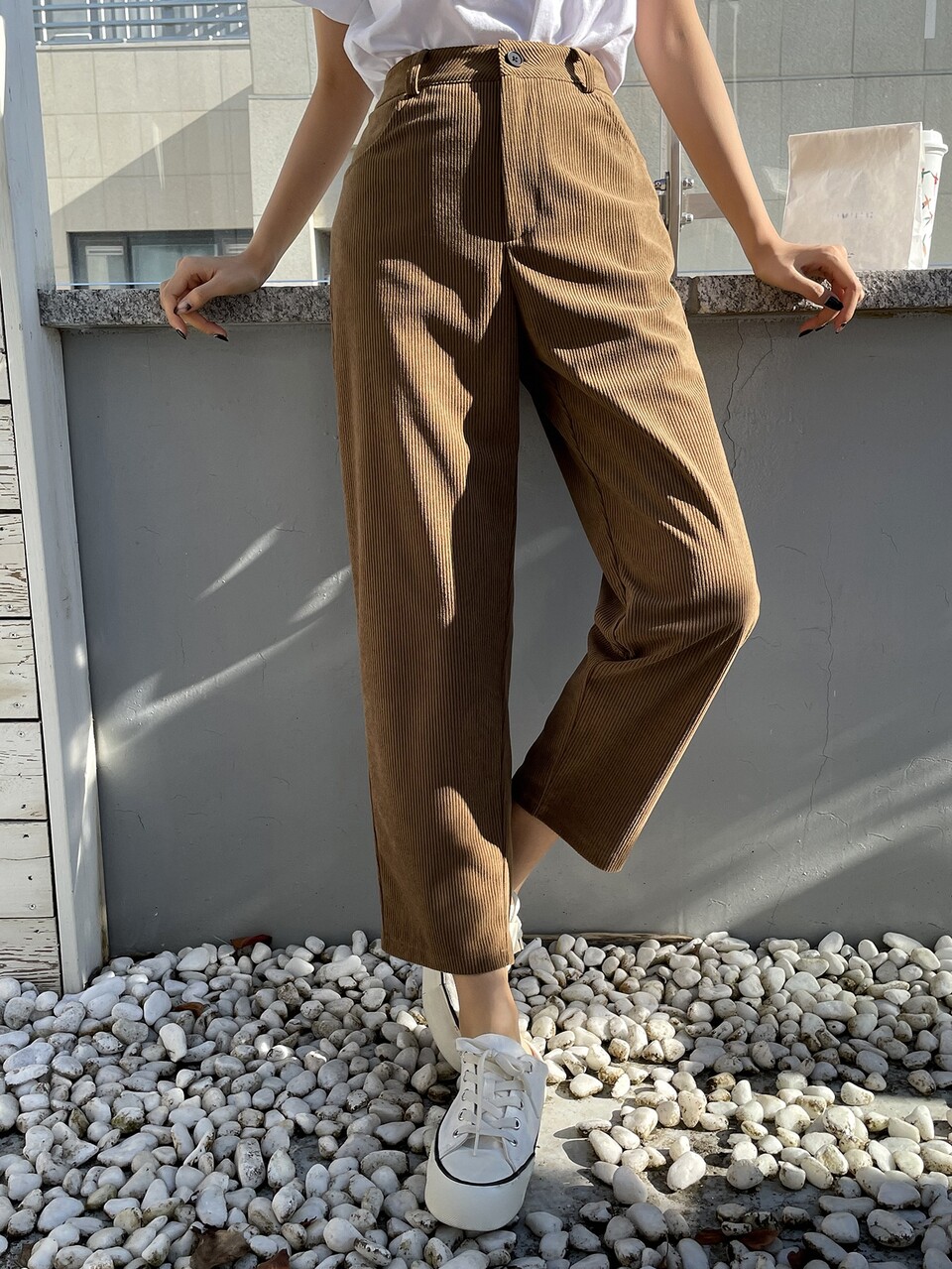 High Waist Corduroy Straight Leg Pants,Women Dress Pants Fall,Winter