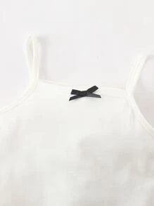 嬰兒3入組波卡圓點和條紋圖案蝴蝶結細節吊帶上衣