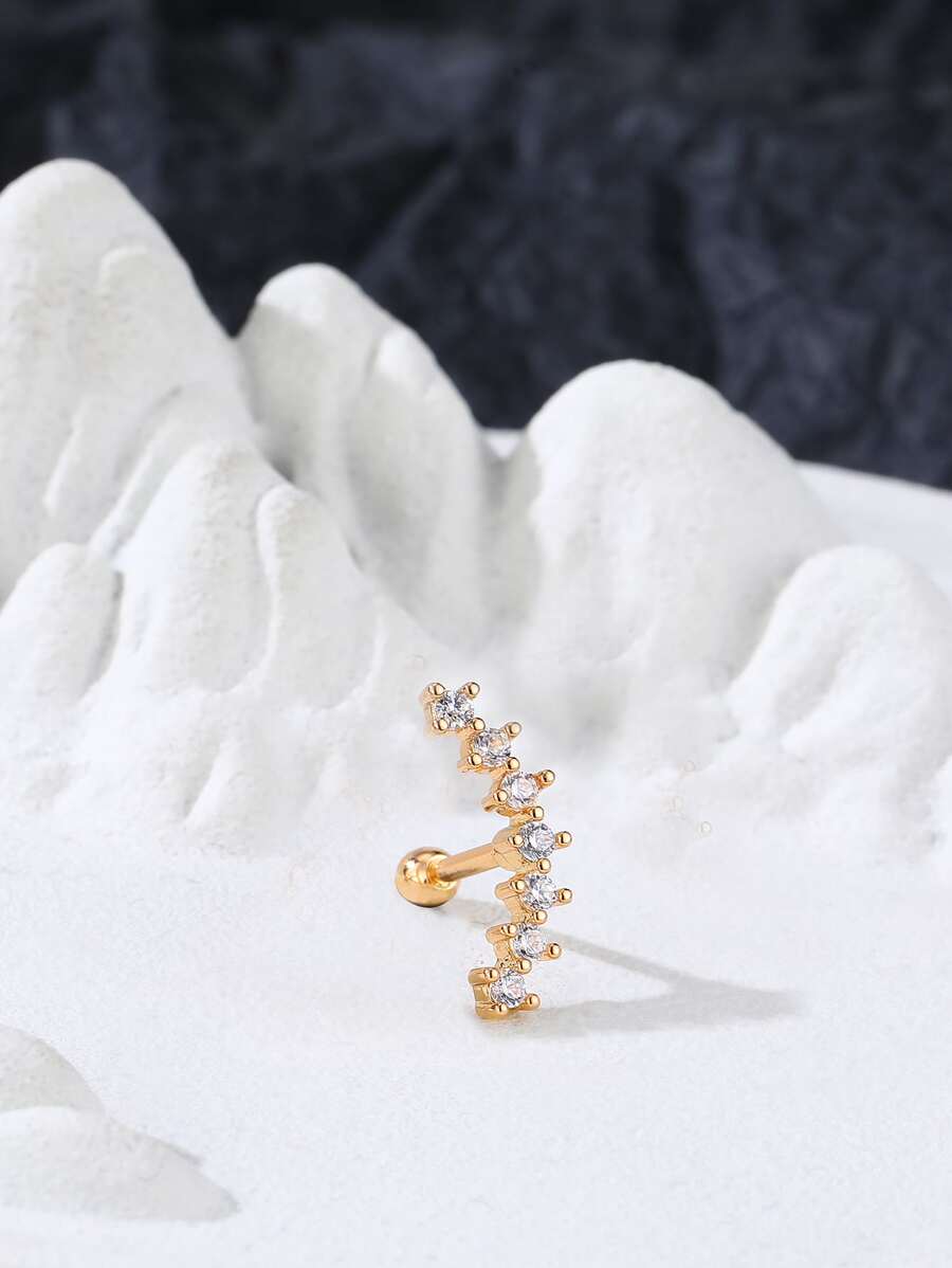 Hoa tai Khối Zirconia  Trang trí - Vàng - Xem 1