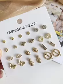 17KM 12 cặp Bông tai Bướm & Hành tinh - Vàng - Xem 2