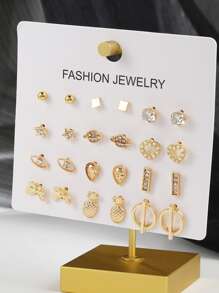 17KM 12 cặp Bông tai Bướm & Hành tinh - Vàng - Xem 3