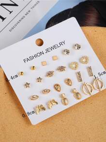 17KM 12 cặp Bông tai Bướm & Hành tinh - Vàng - Xem 4