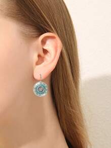 Hoa tai thiết kế tròn in hoa Valentine, Mẹ, Mẹ, Ngày của Mẹ, Quà tặng - Nhiều màu - Xem 3