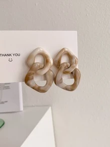 幾何鏈條耳環 - 彩色 - 查看 1