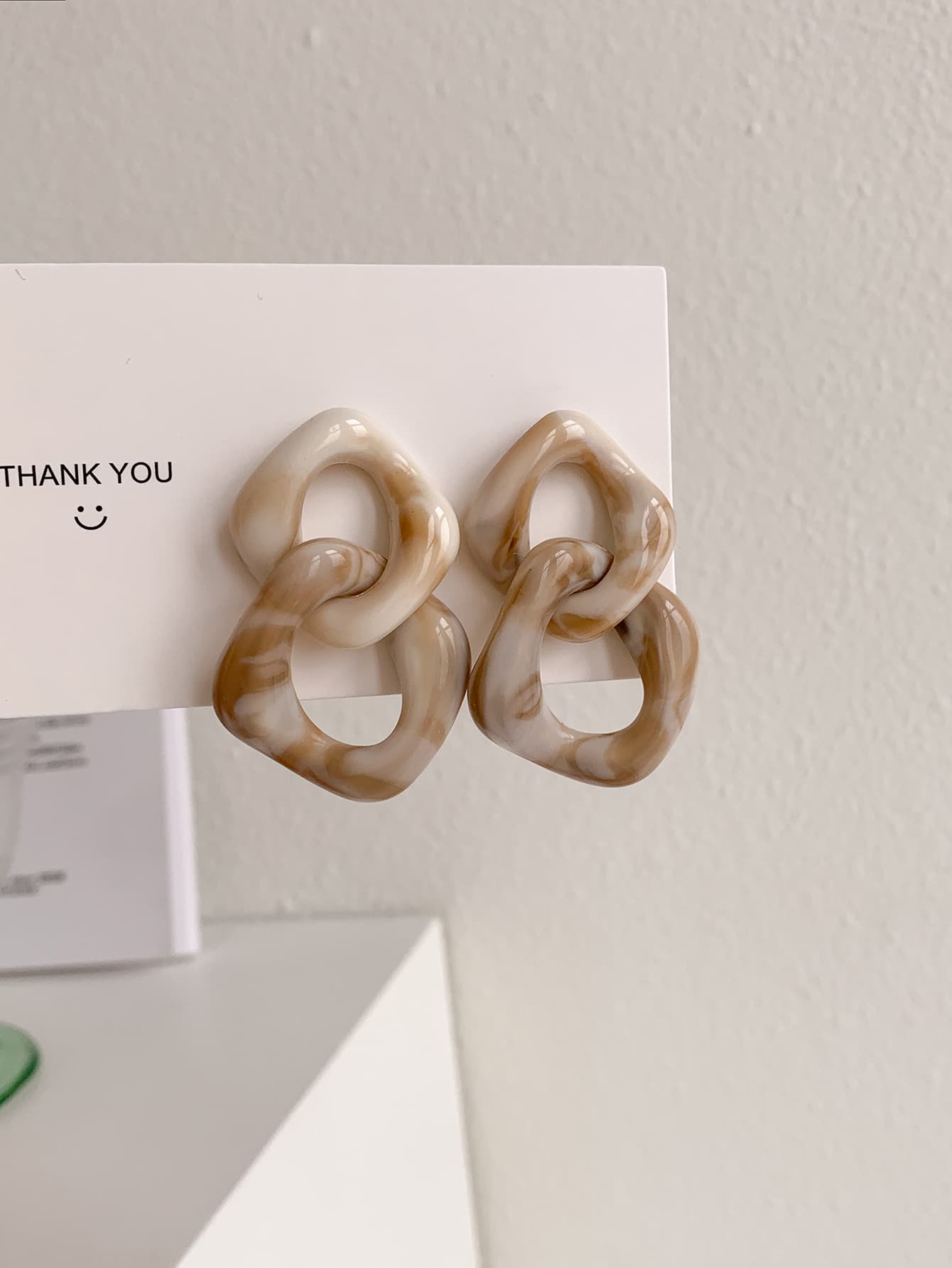 幾何鏈條耳環 - 彩色 - 查看 1