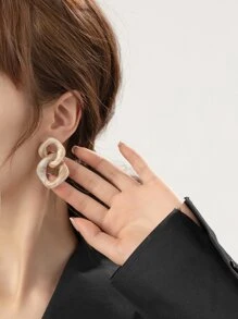 幾何鏈條耳環 - 彩色 - 查看 6