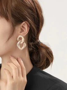 幾何鏈條耳環 - 彩色 - 查看 7