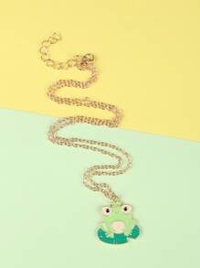 Girls Cartoon Frog Pendant Necklace