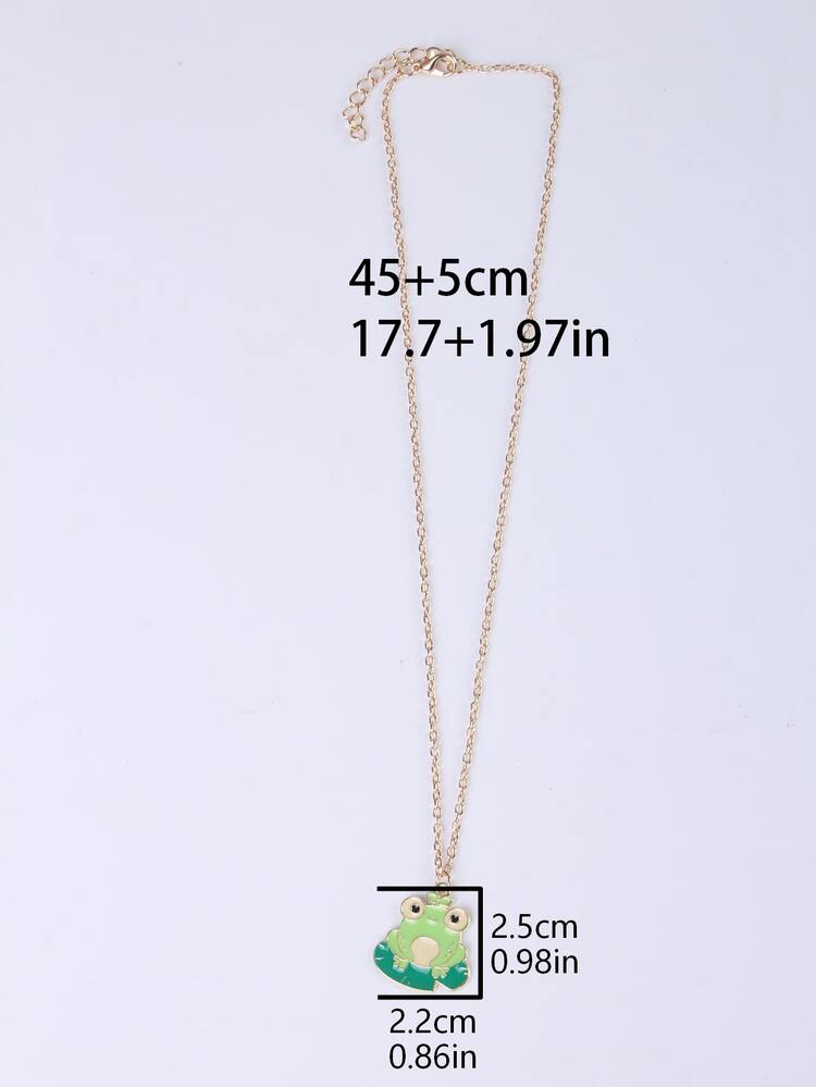 Niños Collar colgante con rana - Verde - Añade 3