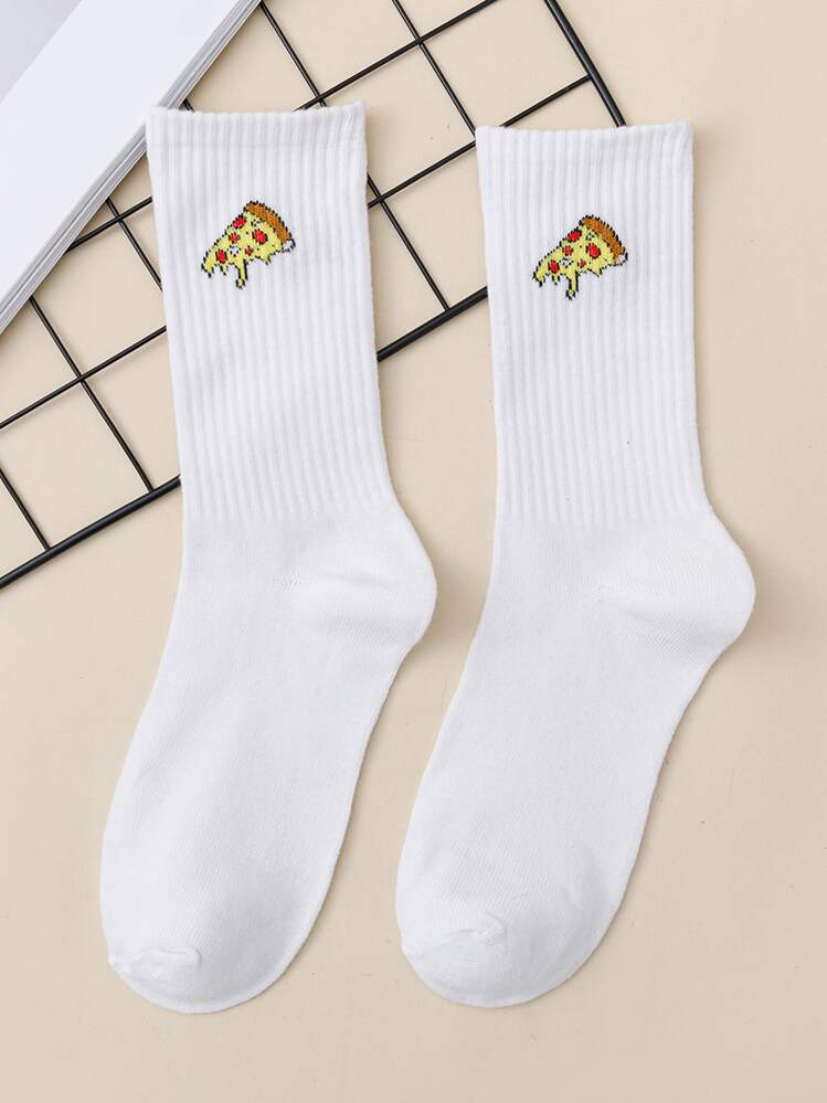 Calcetines de tripulación patrón pizza - Multicolor - Añade 1